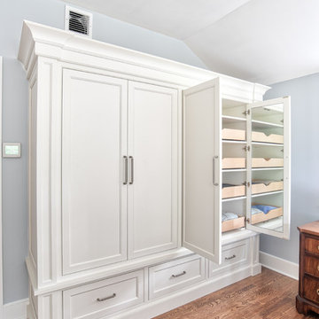 Custom Master Bedroom Armoire with Roll Outs