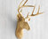 Wall Charmers Mounted Resin Deer Head, Gold, Metallic