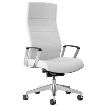 Bowery Hill 21.5" Modern Metal Mesh High-Back Executive Chair in White