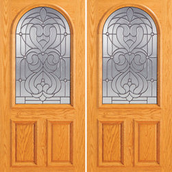 Mahogany Radius Lite Exterior Double Door - Front Doors