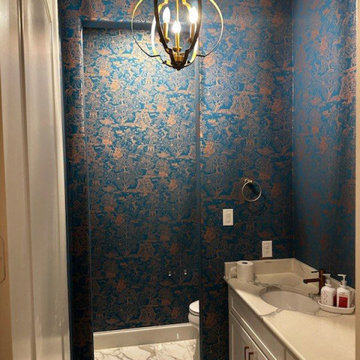 Powder Room wallpaper installation in Birmingham