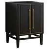 Avanity Mason 24 in. Vanity Only in Black with Gold Trim