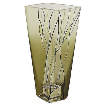 Evergreen European Design 8 inch Square Vase