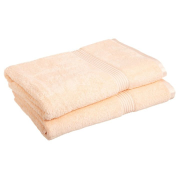 2-Piece Bath Sheet Set, 100% Premium Long-Staple Combed Cotton, Peach