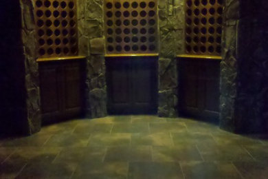Example of a classic wine cellar design in Charlotte