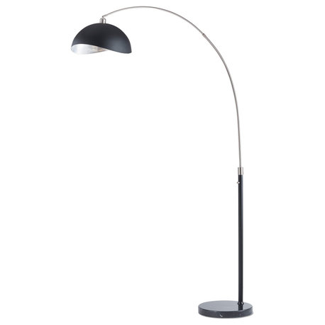 Luna Bella Arc Floor Lamp - 92", Antique Nickel, Matte Black, Marble Base