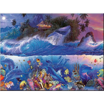 Tile Mural Bathroom Backsplash - Beyond the Reef III