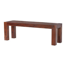 Edmund Distress Walnut Dining Bench - Dining Benches