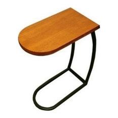 Bowery Hill Snack Table With Metal Base, Distressed Oak