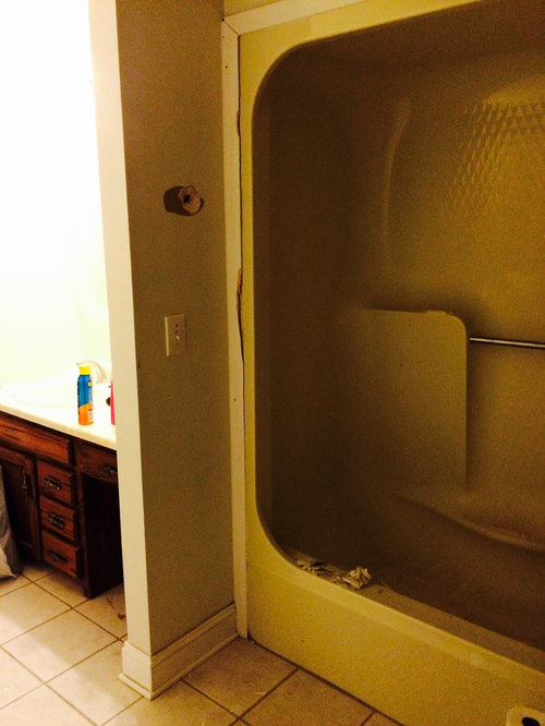 Dark master bathroom with no window