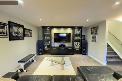 Inspiration for an eclectic basement remodel in Calgary