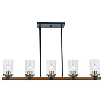 Warehouse of Tiffany's XL4373-5FY 5", 5 Light, Matte Black and Brushed Nickel