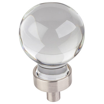 Jeffrey Alexander Harlow 1-1/16" Round Glass Knob, Satin Nickel