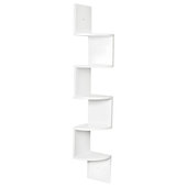 mDesign Steel/Plastic 2-Tier Bathroom Organizer Corner Shelf - Clear/Matte  Black