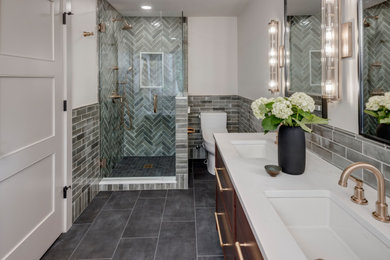 Example of a transitional bathroom design in Seattle