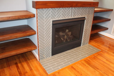Custom Tiled Fireplace