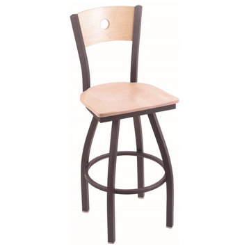 Holland Bar Stool, 830 Voltaire 25 Counter Stool, Pewter Finish