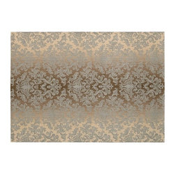 Riviera Mocha Damask Area Rug, 9'6" x 13' - Area Rugs