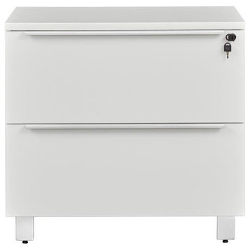 K120 Lateral File Cabinet with 2 Drawers in White