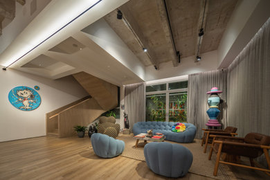 Large urban home design photo in Other