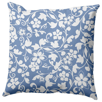 Evelyn Decorative Throw Pillow, Cornflower, 18"x18"