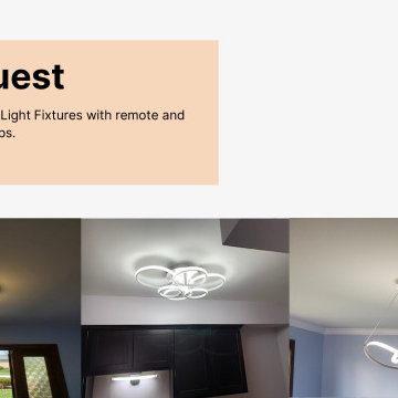 Modern Light Fixtures with remote and Bluetooth hook ups.