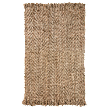 Natural Bohemian Collection Hand Woven Jute Rug(2'x3')