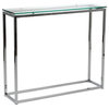 Sandor Console Table, Clear Glass/Chrome
