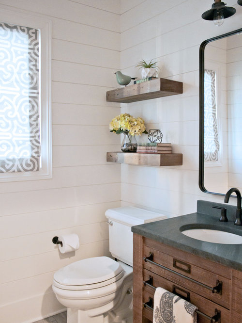 Kleine Gästetoilette & Gäste-WC mit Speckstein-Waschbecken/Waschtisch