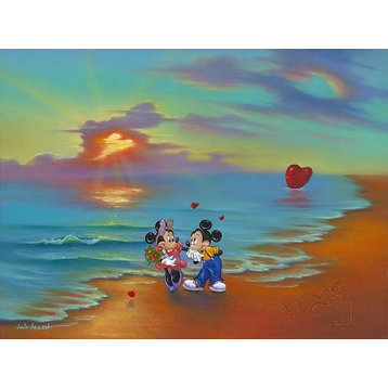 Disney Fine Art Mickey & Minnie's Romantic Day by Jim Warren - Gallery Wrapped G
