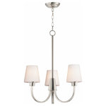 Maxim Lighting - Maxim Lighting 11823SWSN Shelter - 3 Light Chandelier - Graceful arcs of rectangular tubing transition toShelter 3 Light Chan Satin Nickel Satin W *UL Approved: YES Energy Star Qualified: n/a ADA Certified: n/a  *Number of Lights: Lamp: 3-*Wattage:60w E26 Medium Base bulb(s) *Bulb Included:No *Bulb Type:E26 Medium Base *Finish Type:Satin Nickel