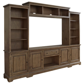 Wildfire TV Entertainment Wall Unit in Caramel Brown