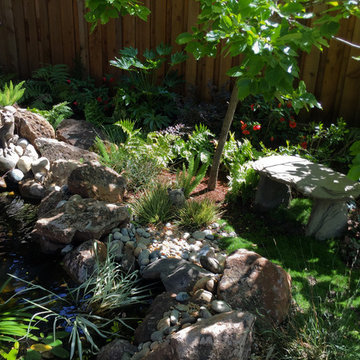 Playful, Secluded Shade Garden & Fairytale Pond