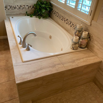 MASTER BATHROOM - Remodel Shower / Tub / Vanity Counter 12 x 24 Tile / Quartz
