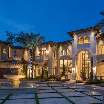Gulf Coast Estate Evening Exterior