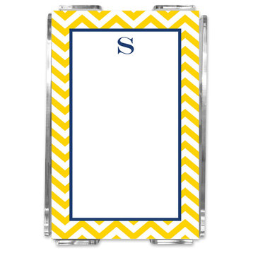 Notesheets In Acrylic Chevron Single Initial, Letter D
