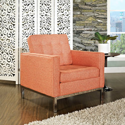 Florence Style Orange Wool Loft Club Chair - Armchairs And Accent Chairs