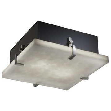 Clouds Clips 12" Square Flush-Mount, Brushed Nickel, 13W Fluorescent