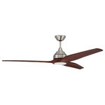 Craftmade - 60" Limerick Ceiling Fan - 60" Limerick Ceiling Fan in Brushed Polished Nickel with LED Light and Walnut Blades included