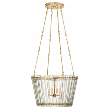 Cadence Chandelier, 4-Light, Hand-Rubbed Antique Brass, 23.5"W