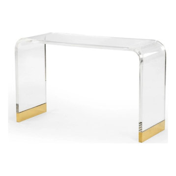 white acrylic console table