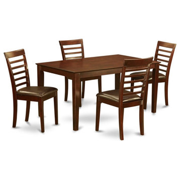 Atlin Designs 5-piece Wood Dining Table and 4 Chair Set in Mahogany