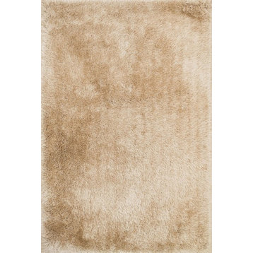 3" Polyester Pile Allure Shag Area Rug by Loloi, Beige, 5'x7'6"