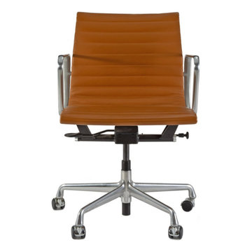 HERMAN MILLER TAN LEATHER EAMES DESK CHAIR