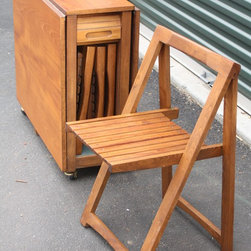 Vintage Teak Foldable Table and 4 Folding Chairs - Products