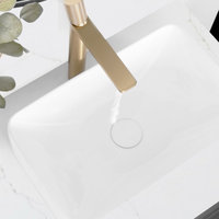 STYLISH Vessel Sink Pop-Up Drain with white ceramic cap without overflow