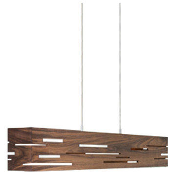 Aeris 30 - LED Linear Pendant, Wood: Oiled Walnut, Black Anodized Aluminum