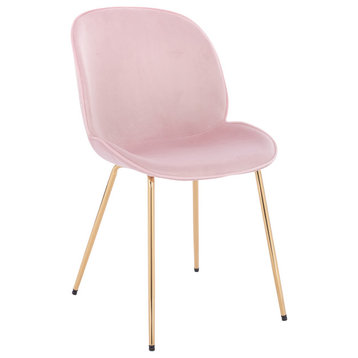 Lotus Gold Chair, Set of 4, Pink
