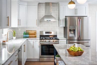 Inspiration for a transitional kitchen remodel in Omaha