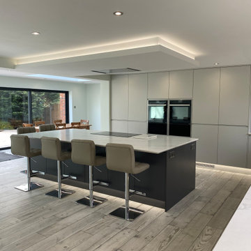 Matt Graphite and Light Grey Handleless Kitchen
